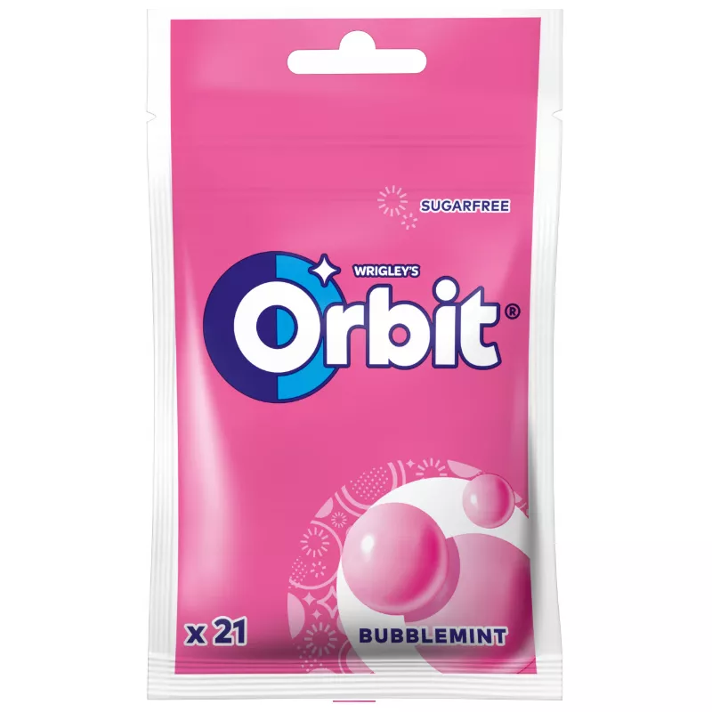ORBIT BUBBLEMINT GUMA BEZ CUKRU 29g ORBIT BUBBLEMINT GUMA BEZ CUKRU 29g
