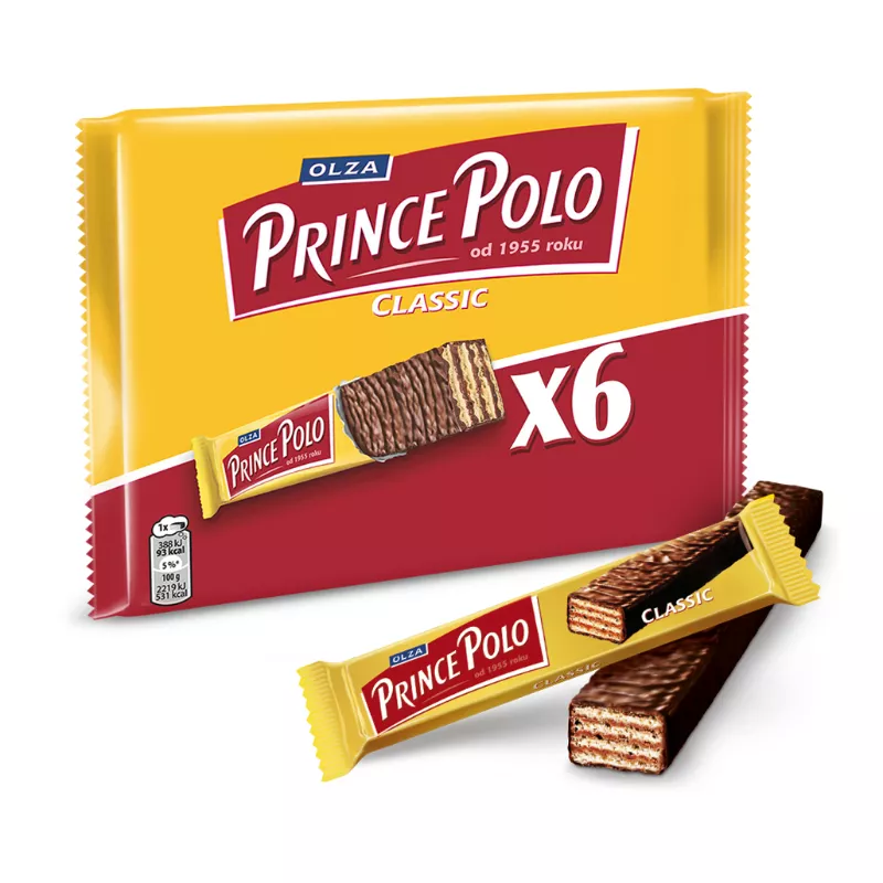 PRINCE POLO CLASSIC WAFELEK W CZEKOLADZIE OLZA MONDELEZ 17,5 g x 6 PRINCE POLO CLASSIC WAFELEK W CZEKOLADZIE OLZA MONDELEZ 17,5 g x 6