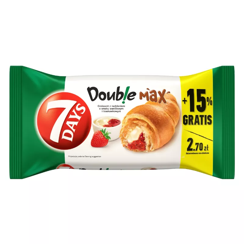 7DAYS DOUBLE MAX ROGALIK TRUSKAWKOWO WANILIOWY 110g