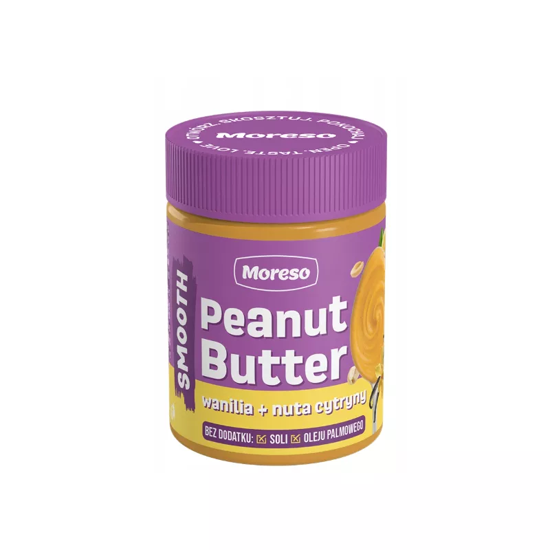 MORESO PEANUT BUTTER WANILIA + CYTRYNA KREM Z ORZECHÓW ZIEMNYCH 190g