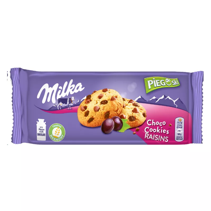 MILKA PIEGUSKI Z RODZYNKAMI I CZEKOLADĄ 135g MILKA PIEGUSKI Z RODZYNKAMI I CZEKOLADĄ 135g