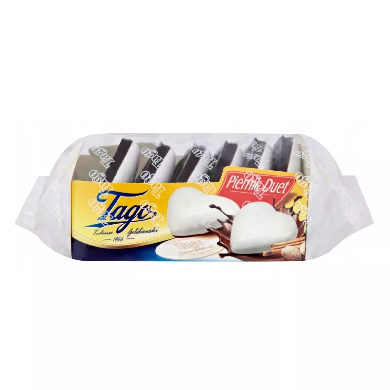 TAGO PIERNIK DUET BIAŁE SERDUSZKA W LUKRZE 190 g