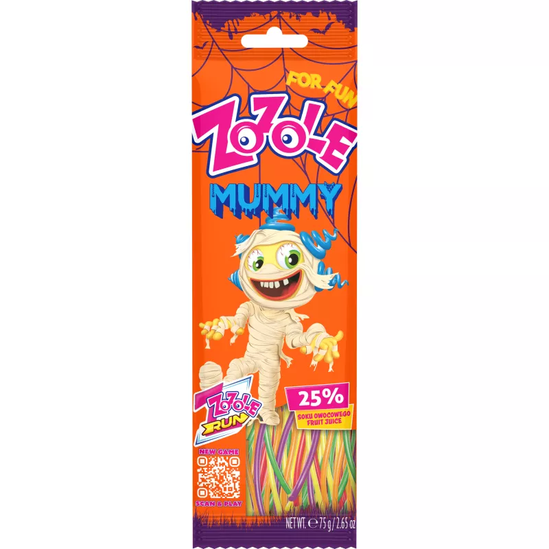 ZOZOLE MUMMY ŻELKI O SMAKU MALINOWYM NA HALLOWEEN 75G ZOZOLE MUMMY ŻELKI O SMAKU MALINOWYM NA HALLOWEEN 75G