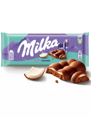 MILKA BUBBLY COCONUT MLECZNA CZEKOLADA NAPOWIETRZONA KOKOSOWA 97g