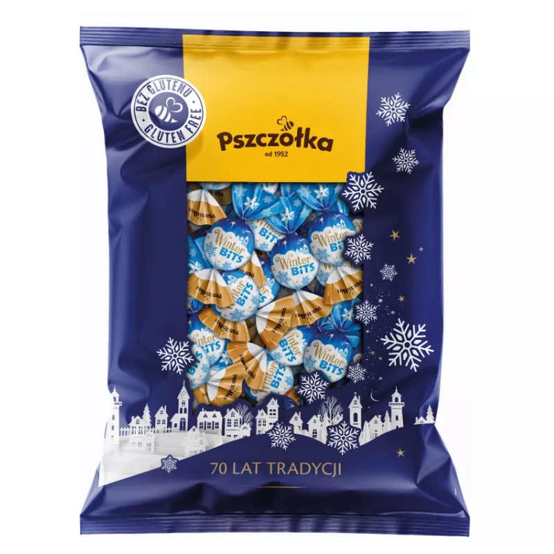 PSZCZÓŁKA WINTER BITS CUKIERKI Z NADZIENIEM MLECZNYM BEZ GLUTENU 1KG