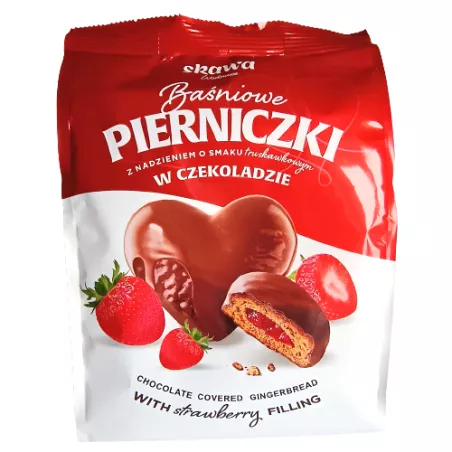 SKAWA PIERNICZKI BAŚNIOWE O SMAKU TRUSKAWKOWYM W CZEKOLADZIE 150g