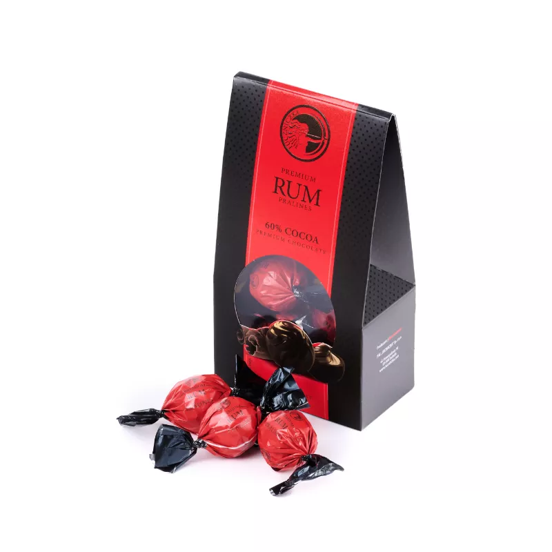 PRALINY Z NADZIENIEM RUMOWYM PREMIUM 120 g ŁUCZNICZKA 60% COCOA