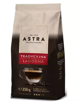 ASTRA KAWA MIELONA TRADYCYJNA ŁAGODNA DROBNO MIELONA 250g