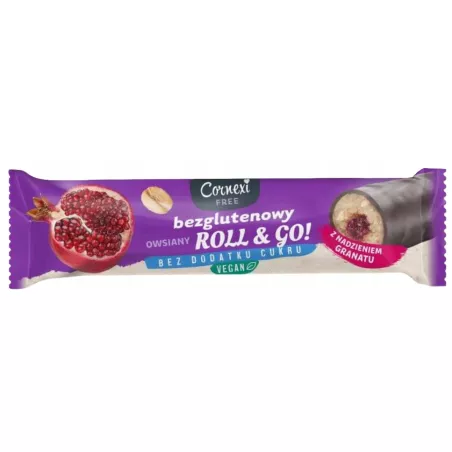 CORNEXI OWSIANY Z NADZIENIEM Z GRANATU BEZ CUKRU BEZ GLUTENU VEGAN 30g