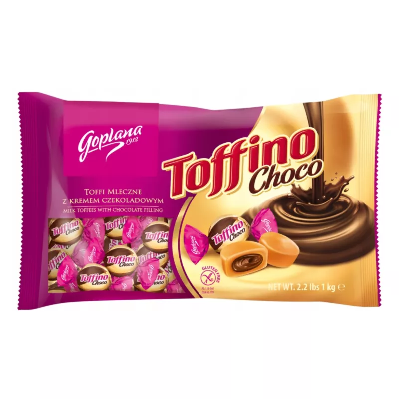 GOPLANA TOFFINO CHOCO CUKIERKI TOFFI Z KREMEM CZEKOLADOWYM 1kg BEZ GLUTENU