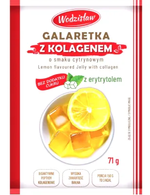 GALARETKA Z KOLAGENEM O SMAKU CYTRYNOWYM BEZ DODATKU CUKRU 71g WODZISŁAW