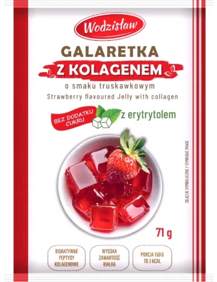 GALARETKA Z KOLAGENEM TRUSKAWKOWA BEZ DODATKU CUKRU 71g WODZISŁAW