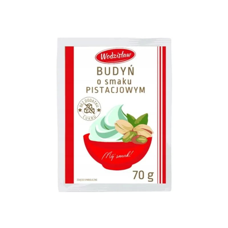 BUDYŃ O SMAKU PISTACJOWYM BEZ DODATKU CUKRU Z ERYTRYTOLEM 70g WODZISŁAW
