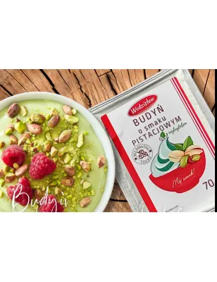 BUDYŃ O SMAKU PISTACJOWYM BEZ DODATKU CUKRU Z ERYTRYTOLEM 70g WODZISŁAW