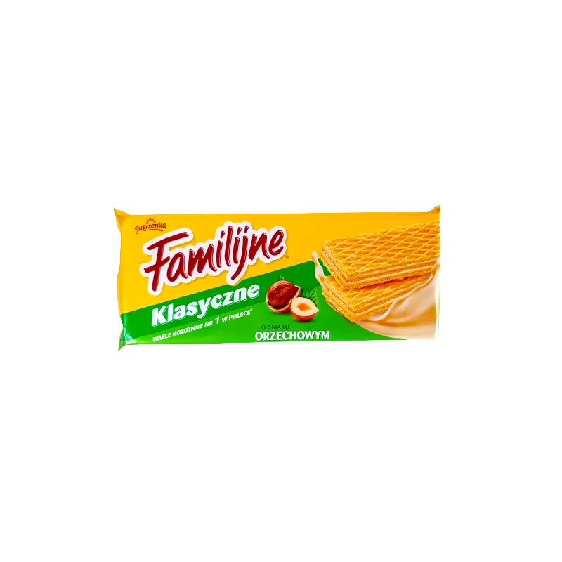 JUTRZENKA FAMILIJNE KLASYCZNE WAFLE ORZECHOWE 180g JUTRZENKA FAMILIJNE KLASYCZNE WAFLE ORZECHOWE 180g